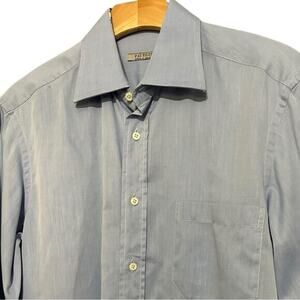 Pal Zileri Men’s Size 15.5 Light Blue Cotton Long Sleeve Button Down Shirt